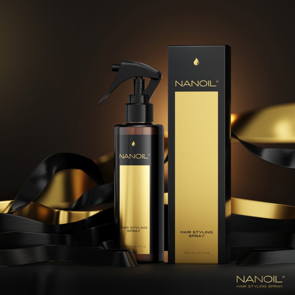 С Nanoil Hair Styling Spray стилизирането на косата у дома е изключително лесно